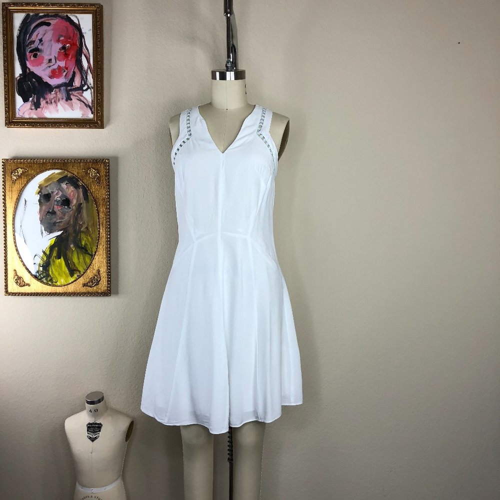 Rebecca Taylor Ladder Lace Inverted Mini Dress Swi